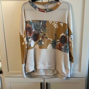 White Birch Multicolor Floral Sweater
